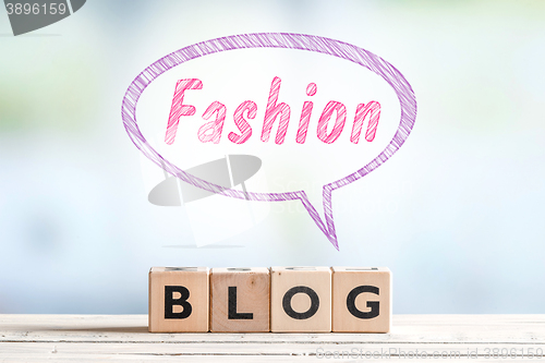 Image of Fashion blog sign on a table