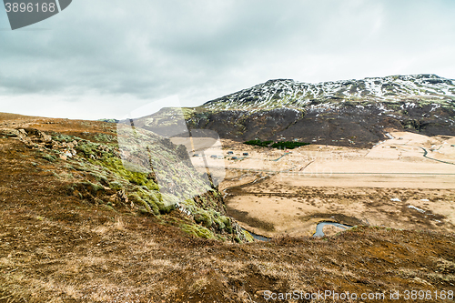 Image of Iceland nature with plains and mountains