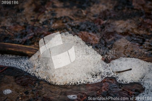 Image of Last snow melting in a river