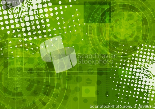 Image of Bright green grunge tech background