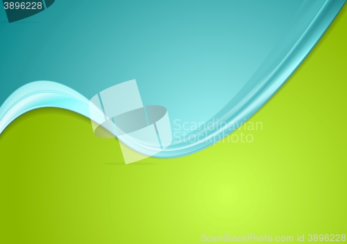 Image of Green and cyan contrast gradient color wavy design