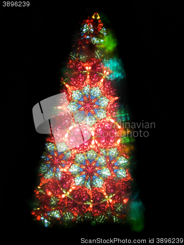 Image of color kaleidoscope as christmas tree