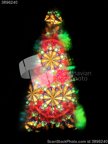 Image of color kaleidoscope as christmas tree