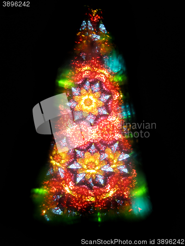 Image of color kaleidoscope as christmas tree
