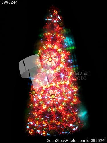 Image of color kaleidoscope as christmas tree