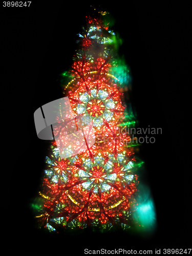 Image of color kaleidoscope as christmas tree