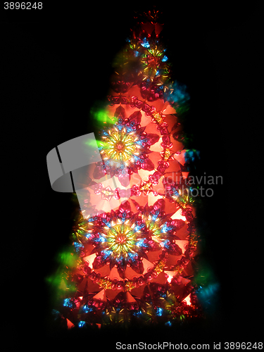 Image of color kaleidoscope as christmas tree