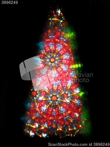 Image of color kaleidoscope as christmas tree