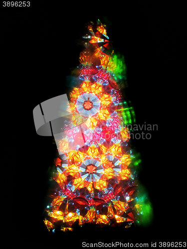 Image of color kaleidoscope as christmas tree