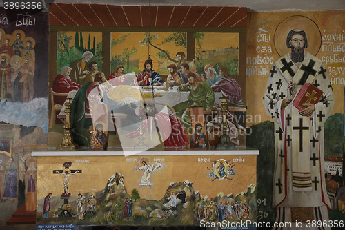 Image of Wall painted by icons