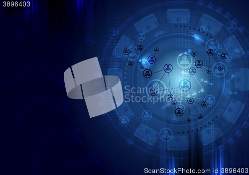 Image of Dark blue technology background
