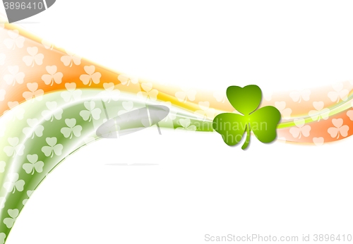 Image of St. Patrick Day wavy background with Irish colors