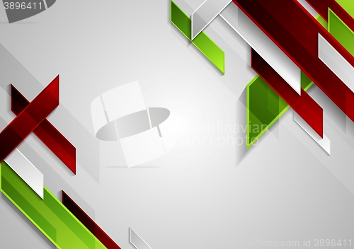 Image of Bright tech geometric shapes on grey background