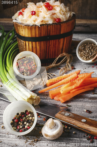 Image of sauerkraut on rustic recipe