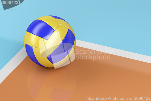 Image of Volleyball ball on the floor 