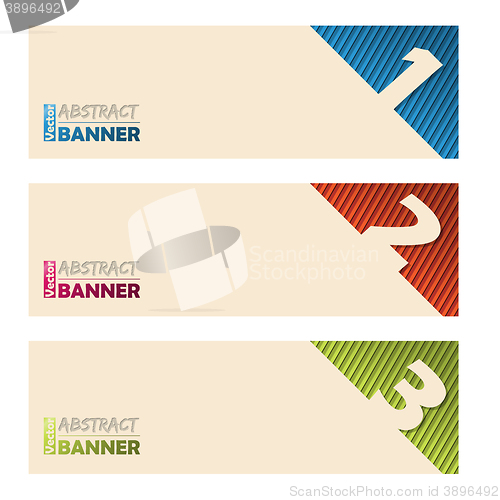 Image of Cool banners with abstract striped background