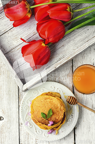 Image of morning breakfast pancakes