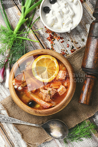 Image of National Ukrainian soup Solyanka