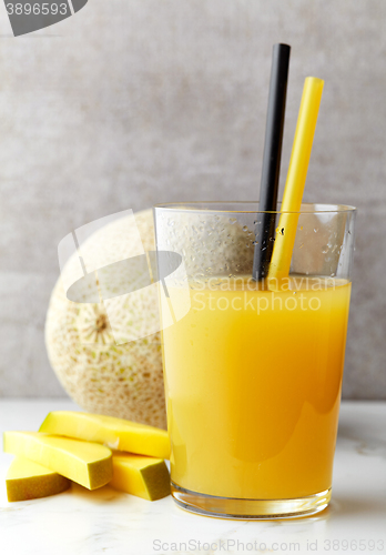 Image of glass of melon and mango juice
