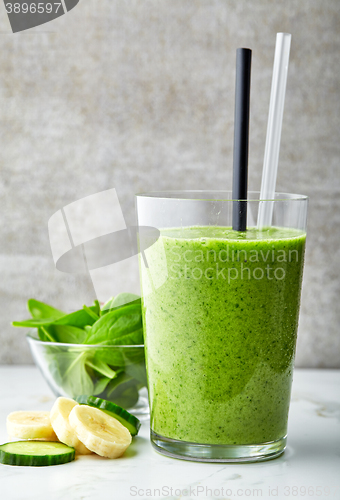 Image of glass of green smoothie