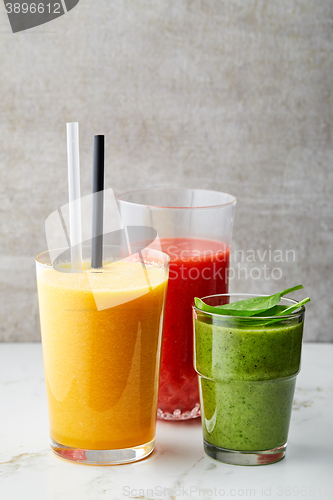 Image of various healthy smoothie glasses