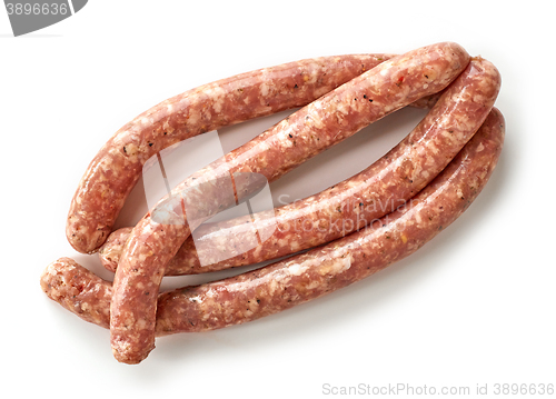 Image of fresh raw ground meat sausages