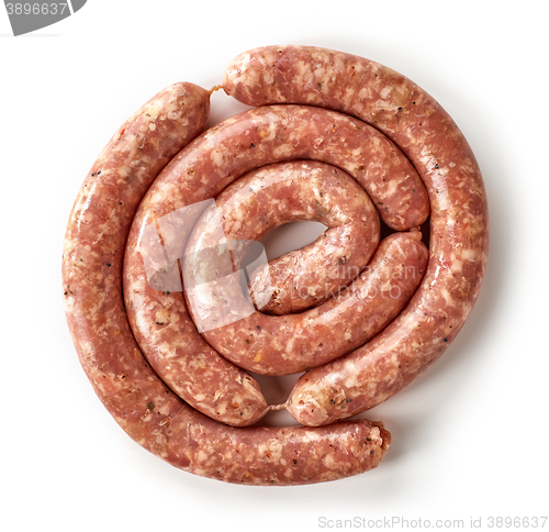 Image of fresh raw ground meat sausages