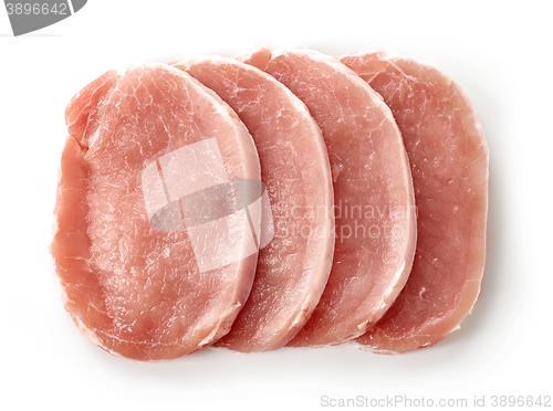 Image of fresh raw pork chop slices