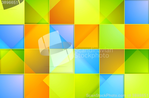 Image of Colorful abstract tech squares background