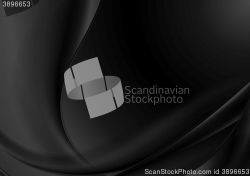 Image of Black abstract smooth waves background