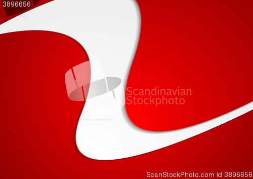 Image of Abstract red wavy brochure corporate design