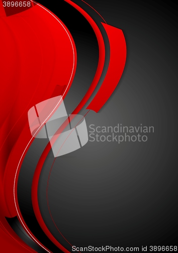 Image of Bright contrast red black wavy background