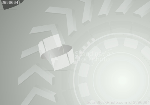 Image of Futuristic tech gear with arrows design