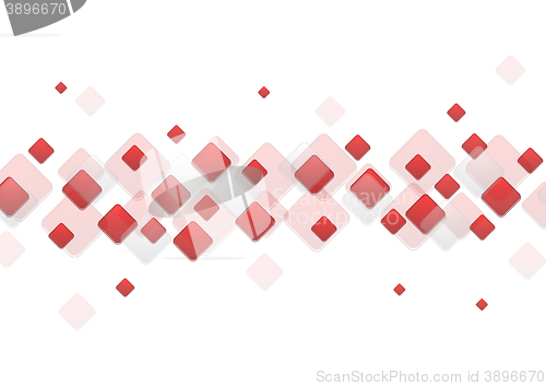 Image of Red geometric squares on white background