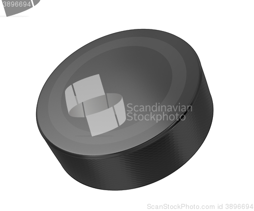 Image of Hockey puck on white 