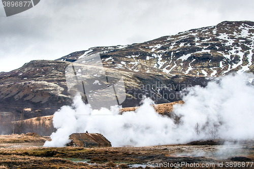 Image of Geothermal activity at the strokkur geyser