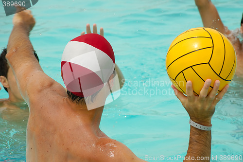Image of People are playing water polo