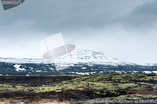 Image of Mountain landscape in cloudy weather