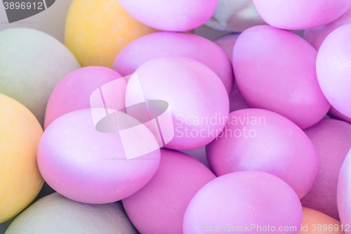 Image of Pile of easter eggs in closeup