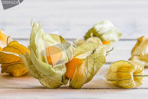 Image of Close-up of golden berries on a table