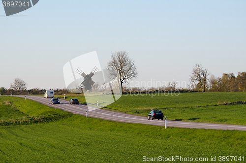 Image of Traffic in a green landscape