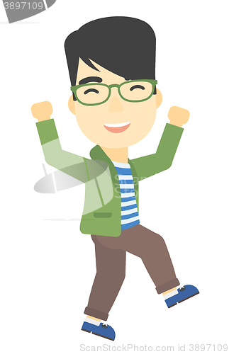 Image of Successful businessman running
