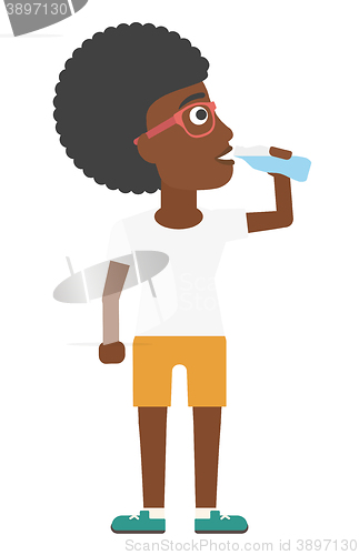 Image of Woman drinking water.