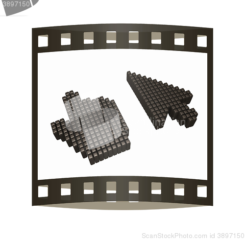 Image of Set of Link selection computer mouse cursor on white background. The film strip