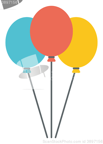 Image of Colourful birthday or party balloons. 