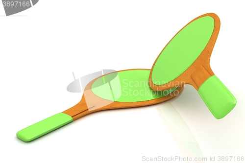 Image of Rackets for playing table tennis. 3D rendering