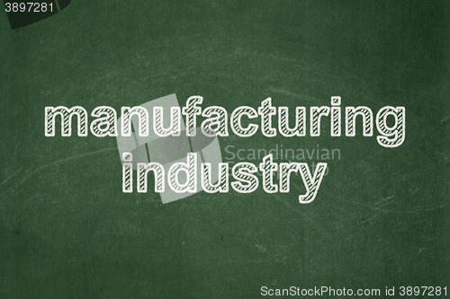Image of Manufacuring concept: Manufacturing Industry on chalkboard background