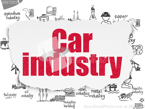 Image of Manufacuring concept: Car Industry on Torn Paper background