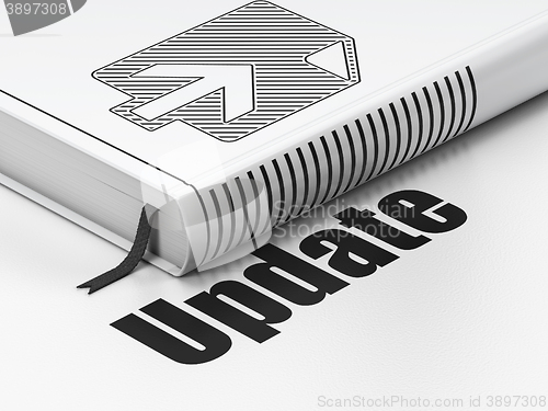 Image of Web design concept: book Upload, Update on white background