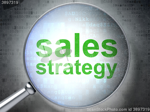 Image of Advertising concept: Sales Strategy with optical glass
